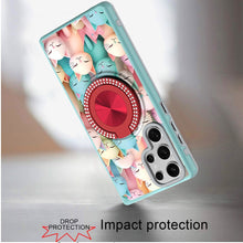 Samsung Galaxy S24 Ultra Case Printed Design Magnetic Bling Circle Stand Cover
