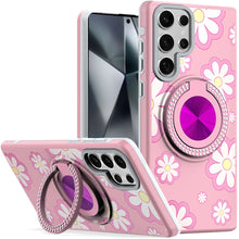Samsung Galaxy S24 Ultra Case Printed Design Magnetic Bling Circle Stand Cover