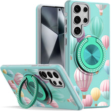 Samsung Galaxy S24 Ultra Case Printed Design Magnetic Bling Circle Stand Cover