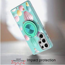 Samsung Galaxy S24 Ultra Case Printed Design Magnetic Bling Circle Stand Cover