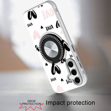 For Samsung S26 6.3" Case Printed Design with Bling 360 Stand + Tempered Glass