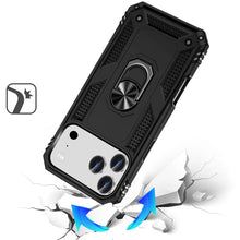 For iPhone 17 Pro Max Case Metal Ring Kickstand Phone Cover + Tempered Glass