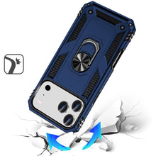 For iPhone 17 Pro Max Case Metal Ring Kickstand Phone Cover + Tempered Glass