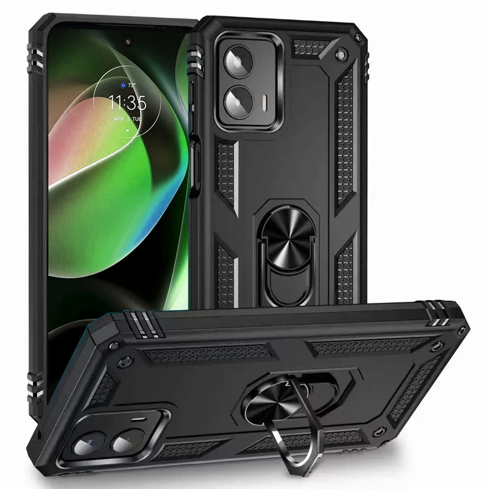 For Moto G 5G 2023 Case Ring Magnetic Kickstand Protective Hybrid Phone Cover