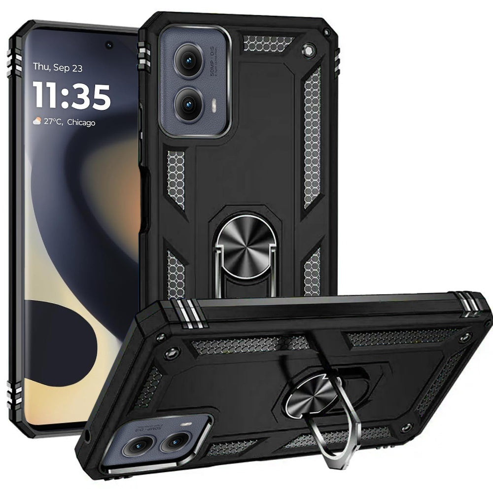 For Motorola Edge 5G 2024 Case Ring Magnetic Kickstand Protective Phone Cover