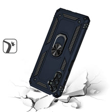 For Samsung A15 5G Case Ring Dual Layer Fused Hybrid Phone Cover +Tempered Glass