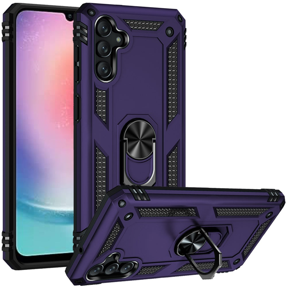 For Samsung A26 5G Case Ring Holder Magnetic Kickstand Hybrid + Tempered Glass