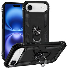 For iPhone Air Case Metal Ring Kickstand Rugged Phone Cover + Tempered Glass