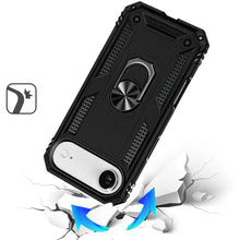 For iPhone Air Case Metal Ring Kickstand Rugged Phone Cover + Tempered Glass
