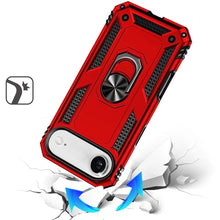 For iPhone Air Case Metal Ring Kickstand Rugged Phone Cover + Tempered Glass