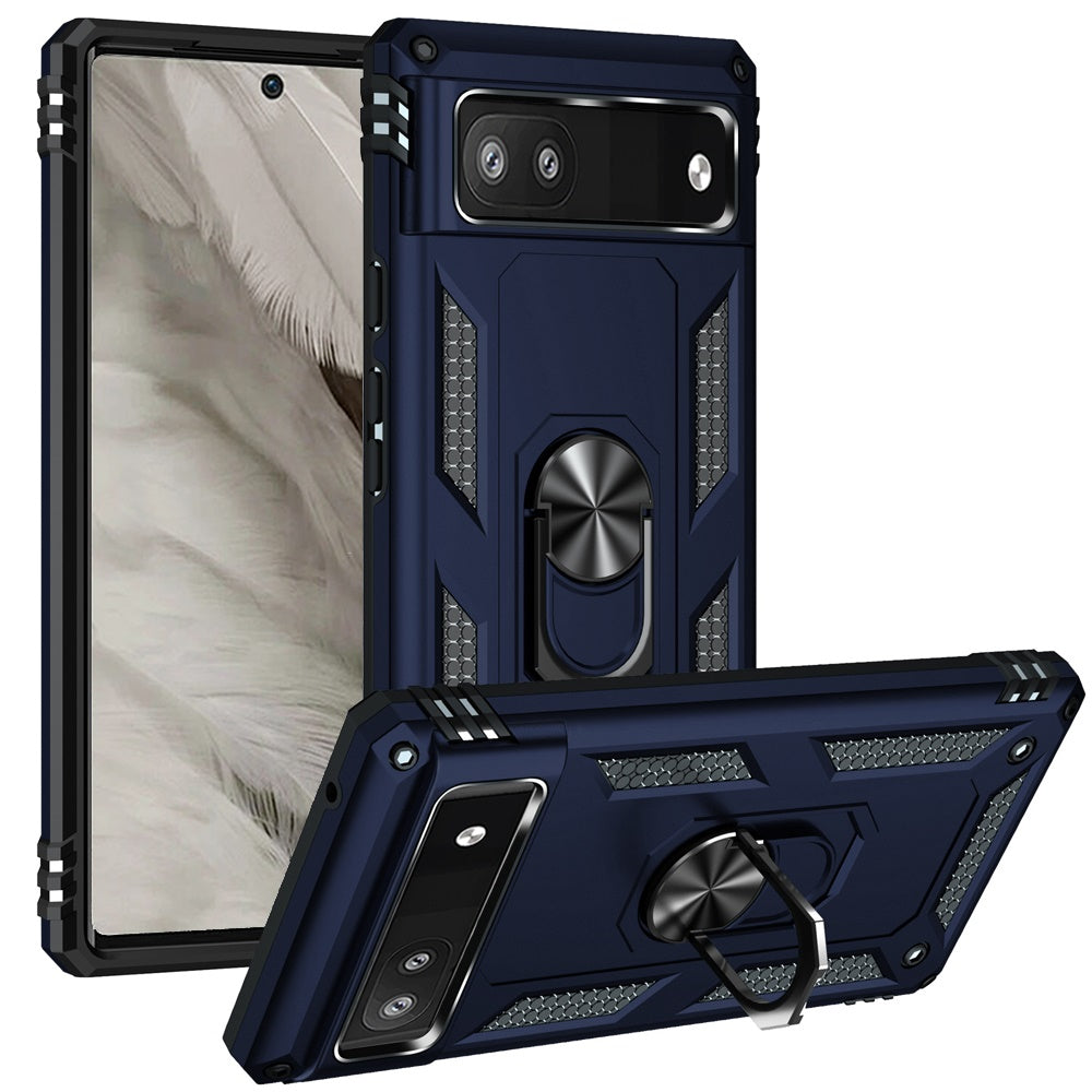 For Google Pixel 7A Case Ring Magnetic Kickstand Protective Hybrid Phone Cover