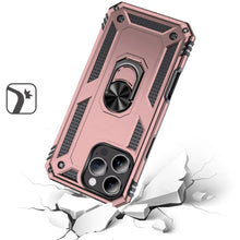 For iPhone 16 PRO MAX Case Ring Holder Magnetic Kickstand Hybrid +Tempered Glass