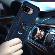 For Google Pixel 9a Case Ring Holder Magnetic Kickstand Cover + Tempered Glass