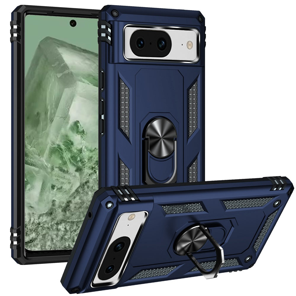 For Google Pixel 8A Case Ring Holder Magnetic Kickstand Hybrid Phone Cover