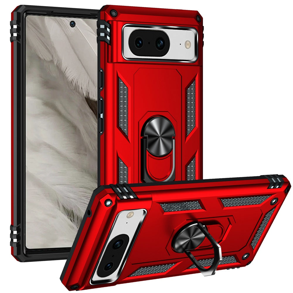 For Google Pixel 8 5G Case Ring Holder Magnetic Kickstand Hybrid Phone Cover
