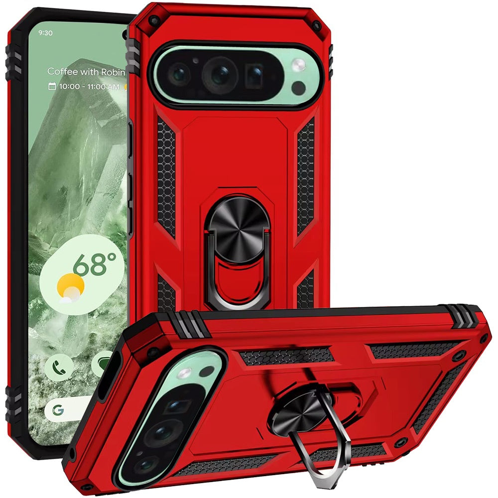 For Google Pixel 9/ 9 Pro 6.3 inch Case Ring Magnetic Kickstand Hybrid Cover