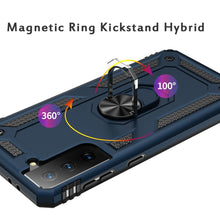 For Samsung Galaxy S21 FE Premium Ring Magnetic Kickstand Hybrid Case Cover