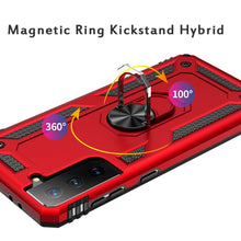 For Samsung Galaxy S21 FE Premium Ring Magnetic Kickstand Hybrid Case Cover