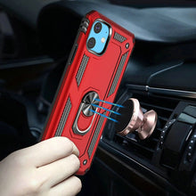 For Apple iPhone 11 Ring Magnetic Kickstand Protective Hybrid Phone Case