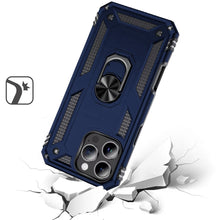 For iPhone 16 Pro 6.3in Case Ring Holder Magnetic Kickstand + Tempered Glass