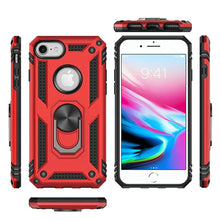 For iPhone SE 3/SE 2 iPhone 8/7 Case Ring Kickstand Protective + Tempered Glass