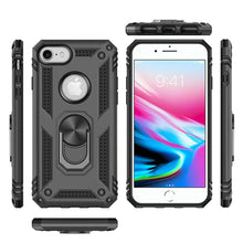For iPhone SE 3/SE 2 iPhone 8/7 Case Ring Kickstand Protective + Tempered Glass