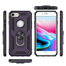 For iPhone SE 3/SE 2 iPhone 8/7 Case Ring Kickstand Protective + Tempered Glass