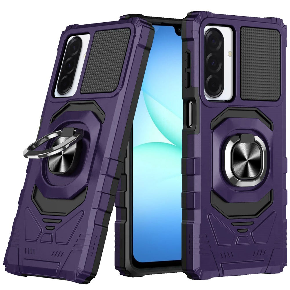 For Samsung A17 5G Case Shockproof Dual Layer with Ring Stand + Tempered Glass