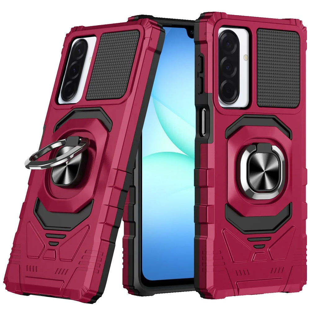 For Samsung A17 5G Case Shockproof Dual Layer with Ring Stand + Tempered Glass