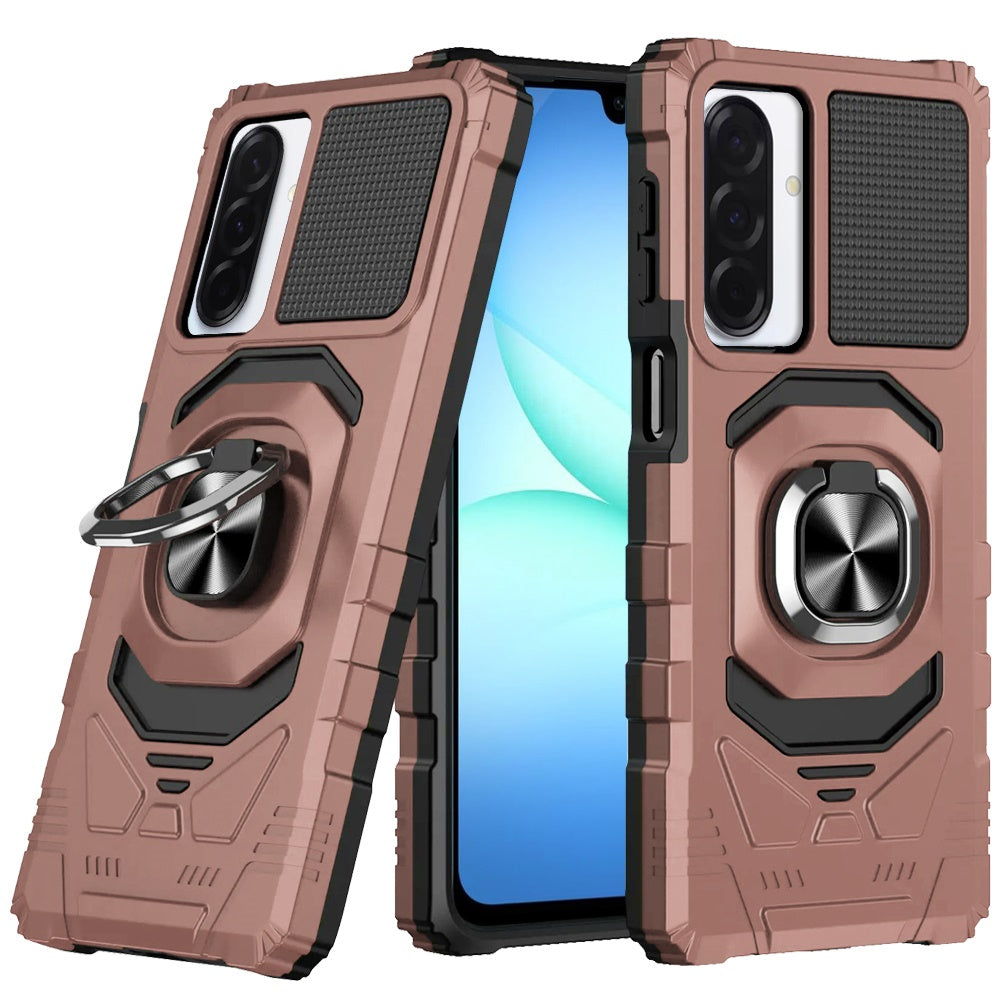 For Samsung A17 5G Case Shockproof Dual Layer with Ring Stand + Tempered Glass