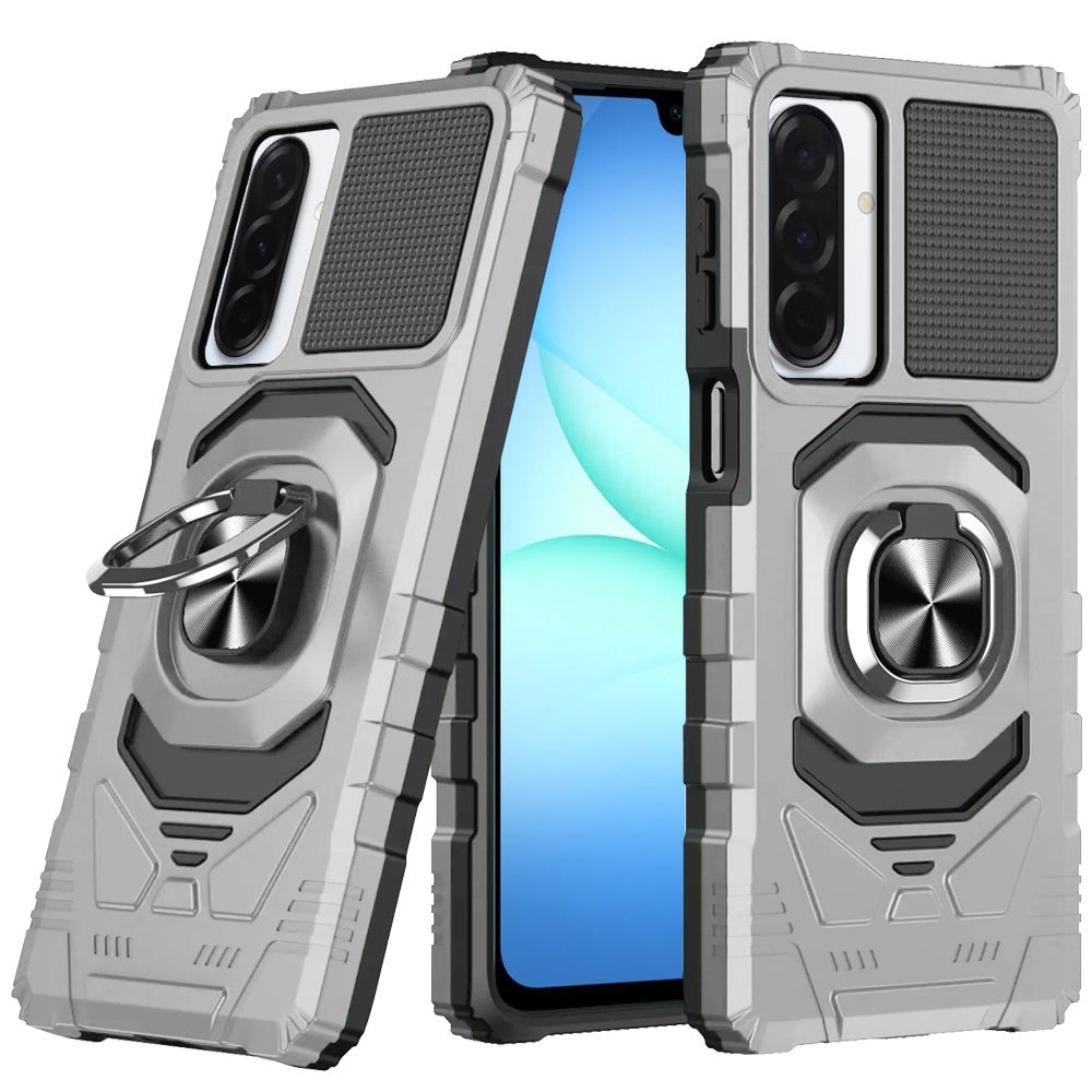 For Samsung A17 5G Case Shockproof Dual Layer with Ring Stand + Tempered Glass