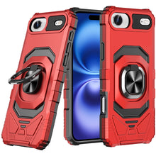 For iPhone Air Case Shockproof Dual Layer with Metal Ring Stand + Tempered Glass