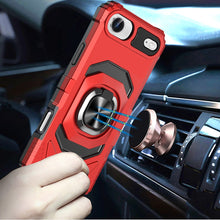 For iPhone Air Case Shockproof Dual Layer with Metal Ring Stand + Tempered Glass