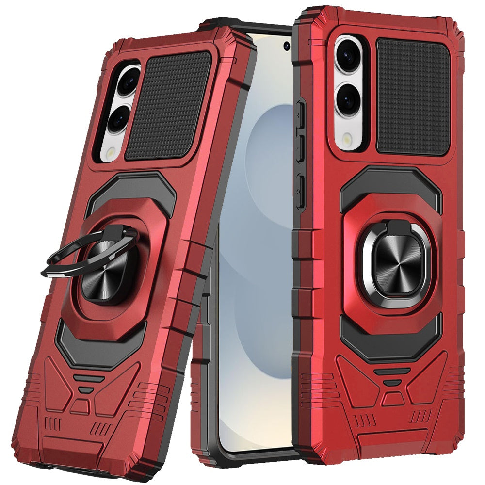 For Samsung S25 Edge Case Shockproof Dual Layer RingStand Hybrid +Tempered Glass
