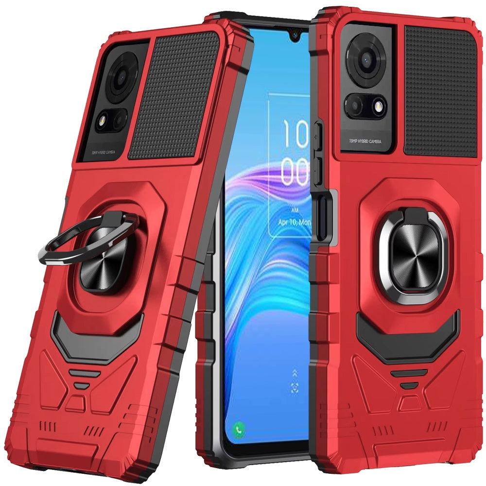 For TCL K24 Case Shockproof Dual Layer Magnetic Rotational Ringstand Phone Cover