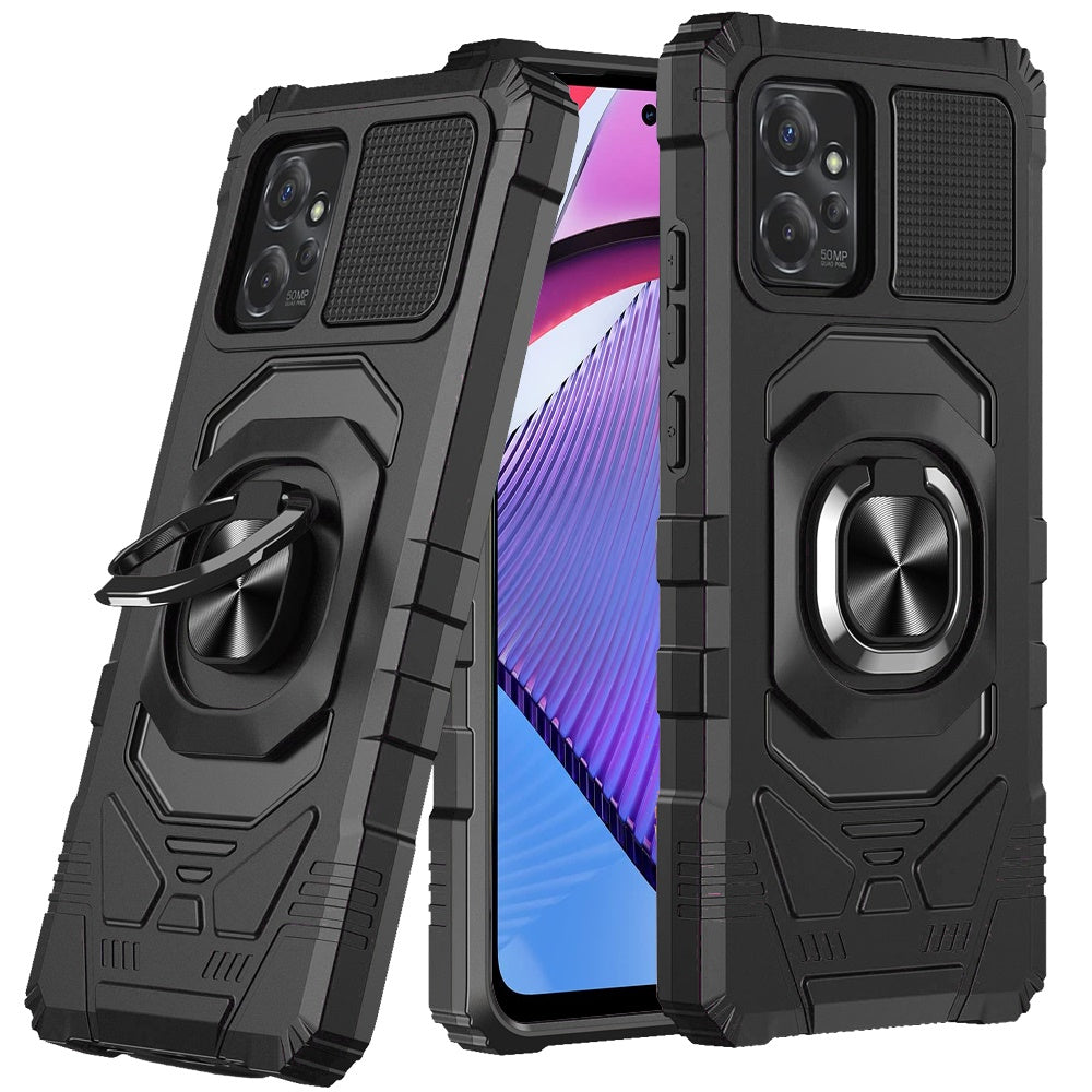 For Moto G Power 5G 2023 Case Robotic Shockproof Dual Layer Magnetic Ring Stand