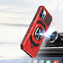 For iPhone 8 Plus/7 Plus Case Shockproof Dual Layer Ring Stand + Tempered Glass