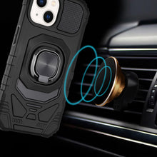 For iPhone 15 Case Shockproof Dual Layer Magnetic RingStand + 2 Tempered Glass