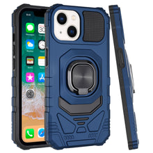 For iPhone 15 Case Shockproof Dual Layer Magnetic RingStand + 2 Tempered Glass