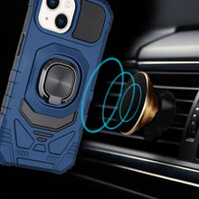 For iPhone 15 Case Shockproof Dual Layer Magnetic RingStand + 2 Tempered Glass