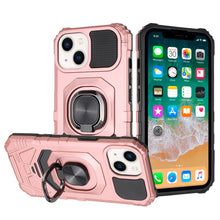 For iPhone 15 Case Shockproof Dual Layer Magnetic RingStand + 2 Tempered Glass
