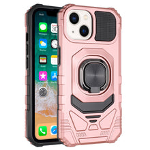 For iPhone 15 Case Shockproof Dual Layer Magnetic RingStand + 2 Tempered Glass