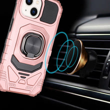 For iPhone 15 Case Shockproof Dual Layer Magnetic RingStand + 2 Tempered Glass