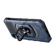 For iPhone XR Case Shockproof Cover Dual Layer with Ring Stand + Tempered Glass