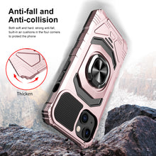 For iPhone 14 PLUS Case Robotic Shockproof Dual Layer Magnetic Ring Stand Cover