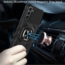 For Samsung Galaxy S22 Robotic Hybrid with Magnetic Ring Stand Case Cover