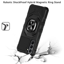 For Samsung Galaxy S22 Robotic Hybrid with Magnetic Ring Stand Case Cover