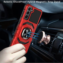 For Samsung Galaxy S22 Ultra Robotic Hybrid with Magnetic Ring Stand Case Cover