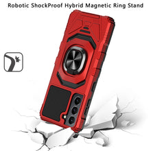 For Samsung Galaxy S22 Ultra Robotic Hybrid with Magnetic Ring Stand Case Cover