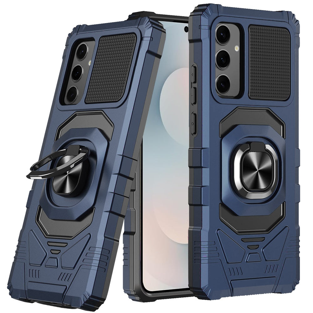 For Samsung S25 FE Case Shockproof Dual Layer with Ring Stand + Tempered Glass